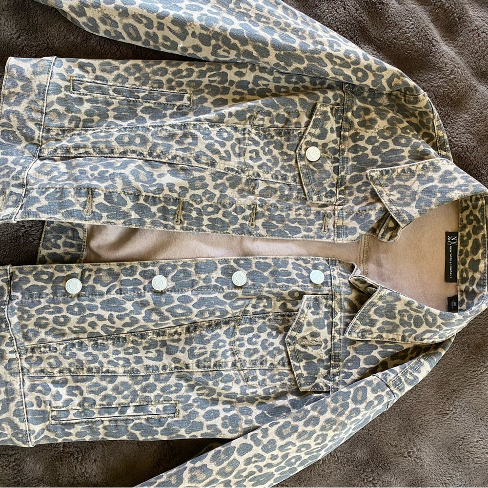 Leopard Print Denim Jacket